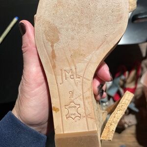 Brown cork wedge sandals